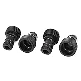 uxcell ホースコネクタ　プラスチック　ガーデン　9mm　ホースノズルアダプタコネクタスプレー　ブラック　4個