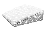 Pregnancy Maternity Large Comfy Back & Bump Support WEDGE Cushion - LIGHT GREY STARS - WITH QUILTED 