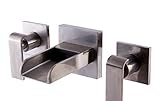 Alfiブランドab1796-bn Widespread Wall Mounted Modernウォーターフォール浴室蛇口、シルバー