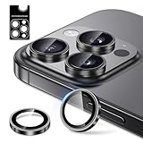 Boiyiklonn 16 Pro カメラフィルム 16 Pro Max カメラカバー (1枚入り) 3眼レンズ保護【ガイド枠一体化/露出オーバー防止】 航空用アルミ合金 防塵 カメラレンズ保護 16promax レンズフィルム 16pro カメラ保護フィルム-ブラック