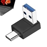 への USB アダプター、オス タイプ C - USB A OT アダプター、USB 90 度アダプター ロープロファイルL字型変換アダプタ 小型 軽量 USB C 、USB アダプター、 USB Aへのオスアダプター タイプC、ポケット用のアルミニウムシェル付きの持ち運びに便利なミニサイズアダプター
