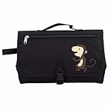 RONGTONGDA おむつ替えシート ベビー 赤ちゃん おむつパッド ベビー用防水シーツ　お出かけ用 防水　軽量　通気　持ち運びに便利 (ブラック)