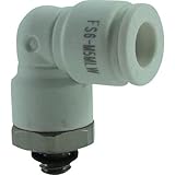 千代田通商:チヨダ ファイブSUSメイルエルボ 白 6mm・M5X0.8 FS6-M5MLW 型式:FS6-M5MLW