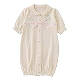 ( チャックル ) chuckle * スウィートガール * スワン 刺繍 リボン 新生児 ツーウェイオール アイボリー 50-60cm P5202-00-11