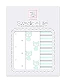 スワドルデザインズ おくるみ ライト ドッティースター&リトルフォックス&シンプルストライプ パステル シークリスタル 3枚セット SD-636PSC 【日本正規品】