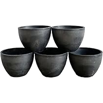 Amazon.co.jp: 【5個セット】BLACK PLASTIC POT【BOWL】ボウルタイプ