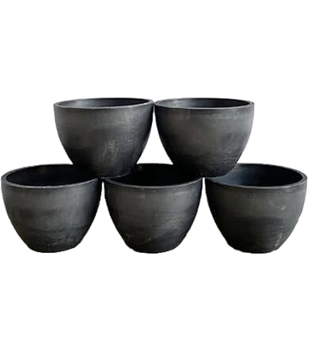 Amazon.co.jp: 【5個セット】BLACK PLASTIC POT【BOWL】ボウルタイプ