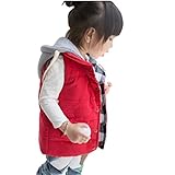 (チェリーレッド) CherryRed キッズ 子供服 女の子 男の子 ベスト 袖なし ベビーベスト秋冬 可愛い 中綿 90 レッド