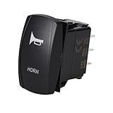 Foxpic プッシュスイッチ 押しボタン バックライト付き (7ピン ホーン ON-OFF-ON レッド)