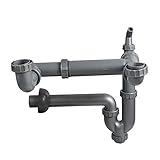 Taleaキッチン二槽用の流し1.5寸シンク排水栓用の排水管-40mm