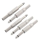 uxcell 6.35mm オスプラグ　DIYモノラルプラグ　オーディオアダプター　5個