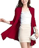 ［ニーマンバイ］ トッパー カーディガン 長袖 レディース ワインレッド 春 夏 春夏 春用 春物 夏用 秋冬 冬 レッド サラサラ かーでぃがん 透かし編み ニット オシャレ おしゃれ お洒落 カワ