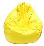 Gold medal Tear Drop Wet Look Vinyl Bean Bag, Large, Yellow [並行輸入品]