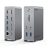 GIISSMO Macbook Pro/Air 14-IN-2 USB C ドッキングステーション type c Dock 3画面モード トリプルディスプレイ対応 MST機能 4K＠60Hz HDMIポート 100W出力 10Gbps USB-Aポート USB-Cポート USB3.2 Gen2対応 1Gbps イーサネットポート 3.5mm オーディオジャック microSD＆SDカード スロット搭載