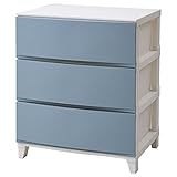 サンカ ルームス(ROOM'S) 3段 ワイド チェスト(幅54 奥行42) サンドブルー 前面マット仕上げ RSD-S543(SBL)