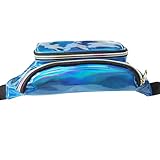 イエススポーツ　ホログラム　ウエストバッグ　ジュエリーポーチ　小銭　小物入れ　収納　全5色 (ブルー)