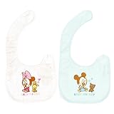 ディズニーベビー新生児ミッキー、ミニー綿100%スムスマジックテープ簡単スタイ（ひも付き） (ミッキー)