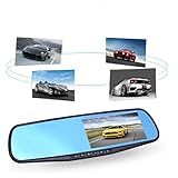 Wide Angle Car Camcorder,Swizze 2.7inch TFT Full HD 1080P 4.3 Video Recorder Dash Cam Rearview Mirro