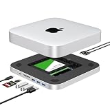 Gewokliy Mac Mini Dock、デュアルSSDエンクロージャ付きUSB Cハブ - M.2 NVMe/SATA SSDと2.5インチSSD、USB-C 10Gbps、SD/TFカードリーダー、Mac Mini M1/M2/Mac Studio用ドッキングステーションに対応 | アクセサリー
