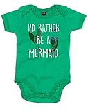 (マーメードになりたい。) I'd Rather Be A Mermaid, プリント　ベビースーツ - グリーン/白 12-18 ヶ月