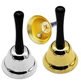 Nicheez ハンドベル セット 呼び鈴 くじ引き ビンゴ 当たり 福引 イベント 抽選 (ゴールド&シルバー/2本セット)