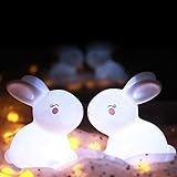 highpot LED Bunny Night Light for Kidsベビーベッドサイドランプ装飾Small Night LightピンクRabbitベッドルーム、バスルーム、廊下、Starwa