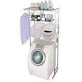 川口工器 ランドリーラック ステンレス棚 日本製 頑丈 18339 (棚 2段 バスケット付き)