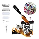Ulet 新型金属缶バッチマシーン 回転バッジマシン 【100個材料付き】 DIY缶バッジ 子供向け 大人向け 初心者 手作り 缶バッジ バッジ製造機 缶バッチマシン オリジナルバッチ 缶バッチメーカー 44mm(【44MM】バッジマシーン)