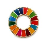 【国連本部公式最新仕様/インボイス制度対応】SDGs バッジ 直径20mm小さめ 金色七宝焼 【1個】 sdgsバッチ ピンバッチ SDGs 帽子 バッグにも最適 かわいい 留め具3個付き