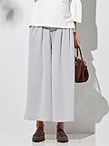 Angeliebe エンジェリーベ マタニティ パンツ パウダー ピーチスキン タック ワイドパンツ 妊婦服 産前 産後 対応 M ～ L ライト グレー 21906 21906402