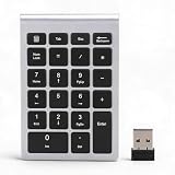 RF304 テンキーボード、数値キーパッド、22キー、USB 2.4Gワイヤレスミニキーボード、レシーバー付き、USBプラグアンドプレイ、Android//Mac OSシステムに対応、自宅/オフィス用 在宅勤務用品バッテリーなし(銀)