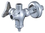 三栄水栓 【D式分岐止水栓本体 共用形】 アングル型 ハンドルは左側 V2220LAD-X2-13
