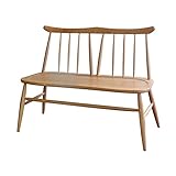 ISSEIKI 背付きベンチ 幅100cm ナチュラル 二人掛け 木製 【NO-07-4】