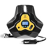 Z ZANMAX エアコンプレッサー DC 12V 車用空気入れ シガーソケット接続式 オートストップ機能 LCDデジタルディスプレイ 最大圧力150PSI タイヤインフレーター LEDライト付き３種