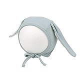 XIAOHAWANGベビー帽子 うさぎ 耳当て かわいい 耳保護ハット ストラップ付き コットン 3-10ヶ月赤ちゃん帽子 保温 防寒 防風用 (ブルー, 3-10ヶ月)