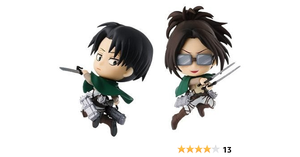 Amazon 一番くじ 進撃の巨人 飛べ 調査兵団 C賞 ハンジ リヴァイ ちびきゅんキャラセット アニメ 萌えグッズ 通販