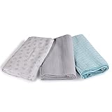 SwaddleMe Muslin Swaddle Blankets 3-PK, Grey Anchors (OS) by SwaddleMe [並行輸入品]