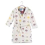 Petit Bella 6重ガーゼ ベビー 子供用 バスロープ フード付き タオル地 可愛い木の子柄 (L(身長125-140cm))