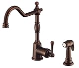 Danze D401157BR Opulence Single Handle Kitchen Faucet with Side Spray, Tumbled Bronze, Tumbled Bronz