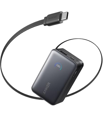 Amazon.co.jp: Anker Power Bank (25000mAh, 165W，Built-In & 巻取り