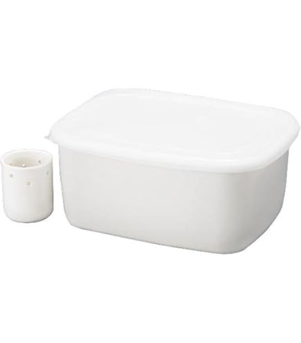 Amazon 野田琺瑯 Nodahoro 漬物容器 保存容器 ホーロー 角型 レクタングル 5 8L 水取器付き ホワイトシリーズ ぬか漬け美人 日本製 TK-58 漬物器・漬物保存容器 オンライン通販