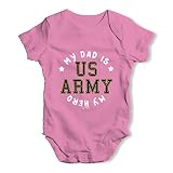 Twisted Envy Army My Dad Is My HeroベビーユニセックスFunny Baby Growボディスーツ US サイズ: S カラー: ピンク