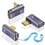 Duttek L字型 USB C変換アダプター240W、USB C L字オスメスアダプター40Gbps、Type C変換アダプター8Kビデオ USB 4ケーブル Thunderbort 4/3 タブレットなどType Cデバイス用（3種類）