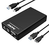 MAIWOデュアルベイRAIDハードドライブエンクロージャ USB3.0 2.5インチSATA SSD/HDD用、UASP 12TB容量、RAID 0/1/JBOD/PMをサポート、ツールフリーの外付けHDDエンクロージャ