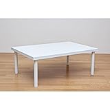 フリーローテーブル ( 作業台 PCデスク センターテーブル ) 【90cm×60cm】 天板厚3cm ホワイト ( 白 )