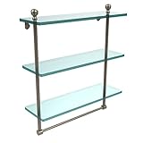 Allied Brass MA-5/16TB-PEW 16 x 5 Triple Glass Shelf with TB Antique Pewter by Allied Brass