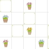 壁紙シール はがせる おしゃれ 【お得な壁紙シール10mセット】 クロス のり付き モザイクタイルシール [ミニ鉢植えタイル] モザイクタイル シート ウォールステッカー 壁紙 シール