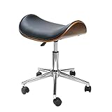 曲げ木 レザー オフィススツール "SADDLE(サドル)" キャスター付スツール キャスター付チェア 成型合板 オフィスチェア 木製 いす 回転 昇降 合成皮革 ウォールナット WTG-56-WN