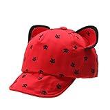Bestjpshop キャップ キッズ帽子 赤ちゃん　可愛い猫 野球帽 日よけ帽子 男女兼用 カジュアル 子供用　レッド