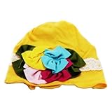 Lovely Unusal Cotton Girls Baby TODDLER PINK YELLOW BLUE RED FLOWER YELLOW SUN HAT by Topbaby [並行輸入品